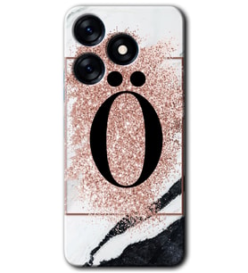 Tecno Spark 10C Kılıf HD Desen Baskılı Kılıf - Pembe Mermer Desenli Ö Harfi