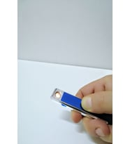 MOBGİFT  Elektronik/Tungsten  Çakmak Aşağı Kaydırmalı USB Şarjlı (Mavi-Gümüş)