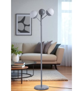 KÜRE 3 LÜ GRİ LAMBADER BEYAZ CAMLI