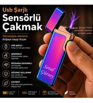 Hemen Kargo Kişiye Özel Çift Yön Baskı Seçeneğiyle Usb Şarjlı Çakmak