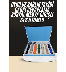7 Kordonlu Unisex Akıllı Saat Çoklu Kordon Seçeneği Amoled Ekran