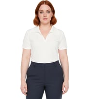 Kadın Basic Vücuda Oturan Polo Yaka Kısa Kollu Kaşkorse Bluz Cool & Comfort Yazlık Rahat Giyim