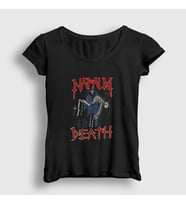 Presmono Kadın Siyah Reaper Napalm Death T-Shirt 386338tt