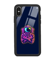 iPhone Xs Neon Astronot Tasarımlı Glossy Telefon Kılıfı