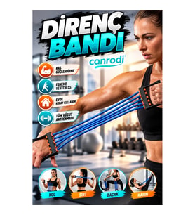 Saplı Direnç Egzersiz Bandı – Evde Pilates, Esneme ve Kas Güçlendirme Lastiği