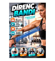 Saplı Direnç Egzersiz Bandı – Evde Pilates, Esneme ve Kas Güçlendirme Lastiği