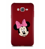 Samsung Galaxy J7 Core Soft Premier Kapak Minnie Mouse-C Tasarımlı Silikon Kılıf - Mürdüm (Şeffaf)