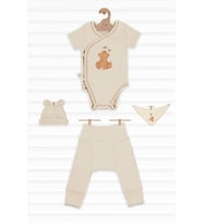 tinylamb FLUFFY BEAR Organik Pamuk Penye Yeni Doğan Mini Set v2 - 4 Parça