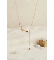 Pirinç Gold Renk Zirkon Taşlı Damla Model Kadın Kolye