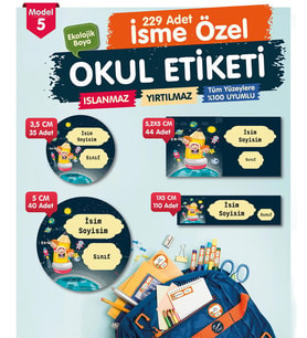 Okul Etiketi Kalem Defter Etiketi Özel İsim Yazılabilen Etiket- İsim Etiketi-OE5
