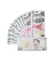300 Adet 20 TL Sahte Para Geçersiz Düğün Parası Parti Şaka Malzemesi (Haki)