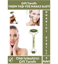 Özel Cilt Yenileyici Gençleştirici Çift Taraflı Şans Getiren YEŞİM TAŞI Jade Roller Yüz Masaj Aleti