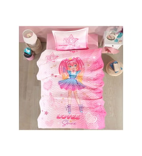 Clasy Ranforce %100 Pamuk Tek Kişilik Dört Mevsim Set Shine Pembe