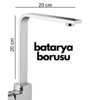 Krom Mutfak Evye Batarya İçin Köşeli Su Borusu Paslanmaz ve Eca Uyumlu 20x20