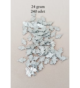 Oya Abiye Bileklik Kolye Pleksi Metalik Plastik Pul Gümüş Renk 24 gram 240 adet - BNC586