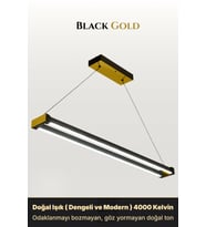 Vega Gold Lineer LED Sarkıt Avize – Kumandalı Dim Edilebilir – Aşağı Işık