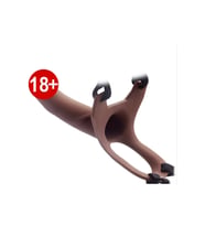 Meybeonce Elastik Yapı 14.5 Cm Ve 4 Cm Dolgulu Melez Içi Boş Kemerli Dildo