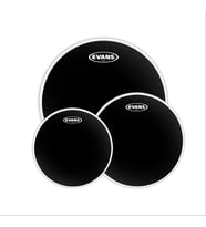 Evans ETP-ONX2-R Onyx 10, 12, 16 İnç Siyah Bateri Tom Derisi Seti (Rock Kit) Siyah Kumlu Bitiş, Çift Katmanlı Yapı, Karanlık ve Derin Ton