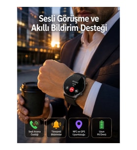 Mey İthalat® Akıllı Saat Adımsayar Nabız Ölçer Titreşim Özellikli Çağrı Cevaplama Sosyal Medya Yeni