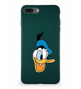 Apple iPhone 7 Plus Soft Premier Kapak Donald Duck-A Tasarımlı Silikon Kılıf - Yeşil (Şeffaf)