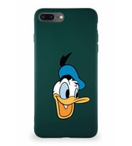 Apple iPhone 7 Plus Soft Premier Kapak Donald Duck-A Tasarımlı Silikon Kılıf - Yeşil (Şeffaf)