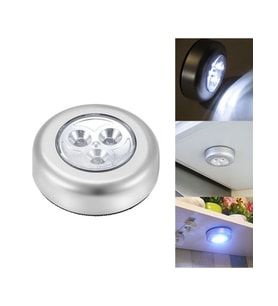 Kablosuz Spot Pilli Dokunmatik Led Lamba 3 Ledli Dolap Lambası (5343)
