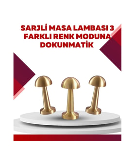 Mey İthalat® Şarjlı Dimmerli LED Masa Lambası – 4-8 Saat Aydınlatma