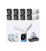 Provzen Hikvision 8 IP 4MP Hibrit ColorVu Güvenlik Kamerası Seti Olay Anında bildirim