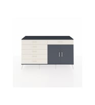 Hyperion Konsol Tek Raflı 6 Çekmeceli 2 Kapaklı 176x44x99 Antrasit-Antrasit/Aytaşı