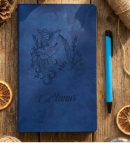 Kişiye Özel Unicorn Defter Doğum Günü Hediyesi (Mavi)