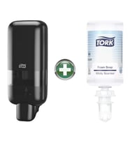 Tork S4 Siyah Sabun ve Dezenfektan Dispenseri 564508 + 1 L Premium Köpük Sabun 520501 Hediyeli