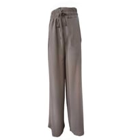 Oxp 0257 Kadın Hamur Keten Kapri Boy Lastikli Pantolon. - Bej - XL (Bej)