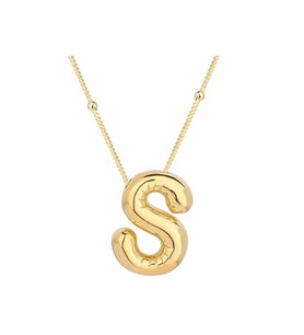 Gümüş Gold Balon S Harfi Kadın Kolye CSR2185075