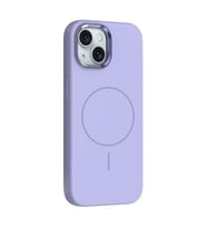 Coverzone iPhone 13 ile uyumlu K?l?f MagSafe ile uyumlu Magnetic Wireless ?arj �zellikli Metal Kamera Koruma �er�eveli Z-Edi Silikon Kapak iPhone 13 i�in k?l?f - Lila