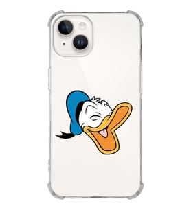 Apple iPhone 14 Uyumlu Köşe Korumalı Antişok Kapak Donald Duck Tasarımlı Şeffaf  Kılıf