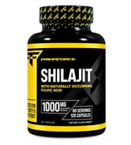 Primaforce Shilajit 120 Capsules (1000mg) - with Naturally Occurring Fulvic Acid, 60 Servings. (Renksiz)
