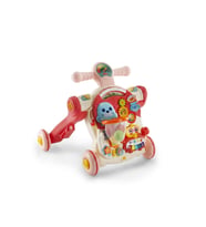 4 In 1 Multifunction Walker Pembe - Eğitici Bebek Aktivite Masası ve İlk Adım Yürüteç