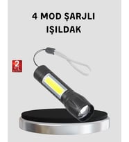 Ultra Dayanıklı 4 Mod Şarjlı Işıldak Suya Ve Darbeye Dayanıklı 100.000 Saat Led Ömrü