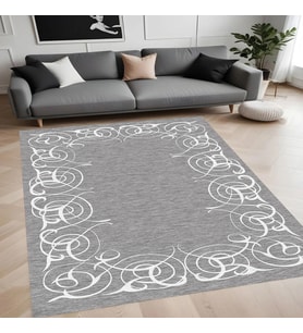 Rovigo Home Dijital Baskı Yıkanabilir Kaymaz Taban Salon Halısı Ve Yolluk RV011-FNL265 (Gri)