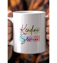 Motivasyon Yazılı 330ml Baskılı Beyaz Seramik Kupa Bardak