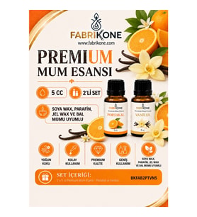 Premium Mum Esansı 5 cc 2'li Set - Portakal, Vanilya - Soya Wax, Parafin, Jel Wax ve Bal Mumu Uyumlu BKFAB2PTVN5