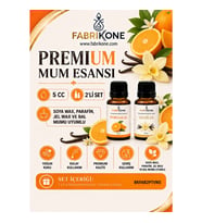 Premium Mum Esansı 5 cc 2'li Set - Portakal, Vanilya - Soya Wax, Parafin, Jel Wax ve Bal Mumu Uyumlu BKFAB2PTVN5