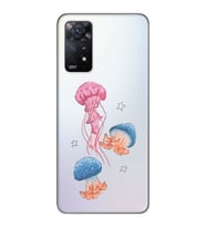 Redmi Note 12 Pro 4G Uyumlu Deniz Anası ve Mantar Tasarımlı Şeffaf Telefon Kılıfı