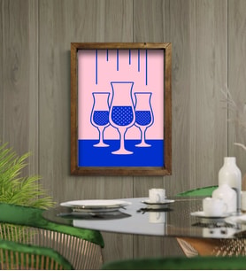 BK Gift Cafe & Bar & Restaurant Konseptli Doğal Masif Ahşap Çerçeveli Tablo-80