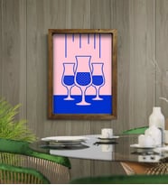 BK Gift Cafe & Bar & Restaurant Konseptli Doğal Masif Ahşap Çerçeveli Tablo-80