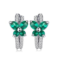 Zümrüt Taşlı Işıltılı Diamond Fiyonk Kelebek Kadın Gümüş Küpe (Yeşil - Beyaz - Mavi - Kahve)