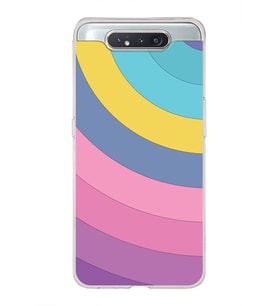Samsung Galaxy A80  Kapak Renk Cümbüşü Tasarımlı Şeffaf Silikon Kılıf