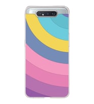 Samsung Galaxy A80  Kapak Renk Cümbüşü Tasarımlı Şeffaf Silikon Kılıf