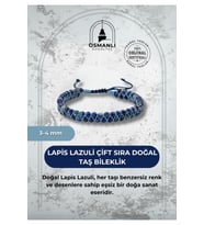 Lapis Lazuli 3-4mm Çift Sıra Doğal Taş Bileklik