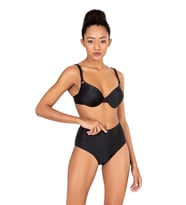 Endeep Kadın Dokulu Siyah Yüksek Bel Bikini Altı